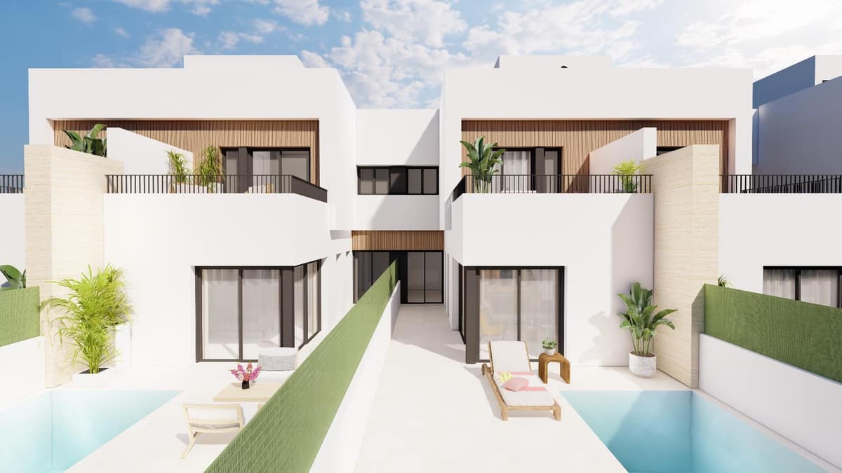 Modern Semi-Detached Villas with Private Pool Near the Sea in Santiago de la Ribera