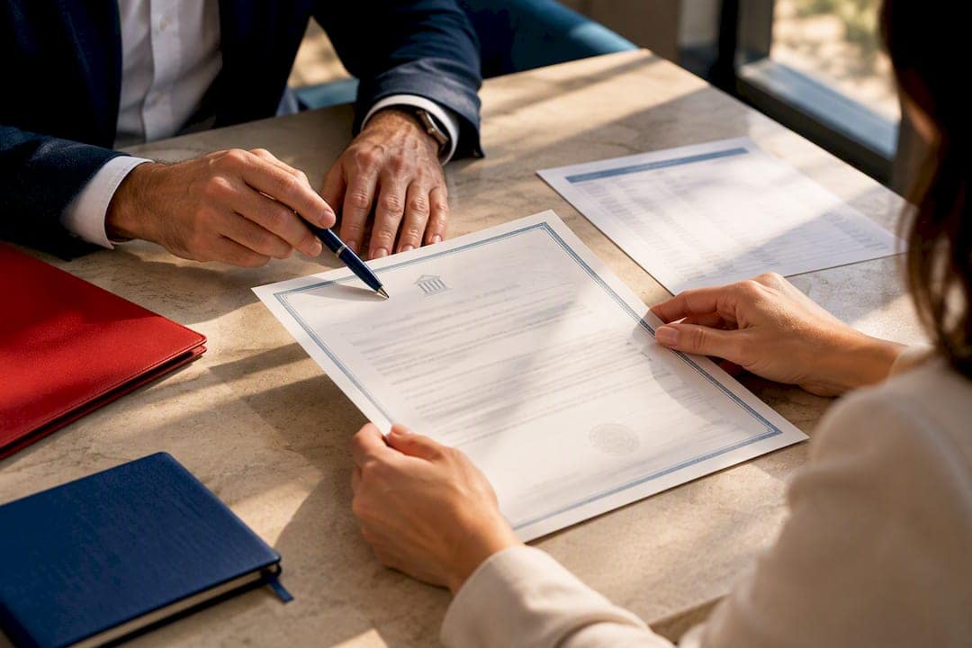 Hands reviewing an individualised bank guarantee