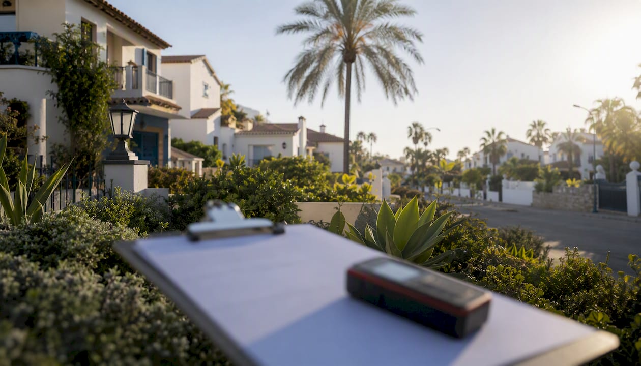 Mediterranean homes and surveyor tools for valuation