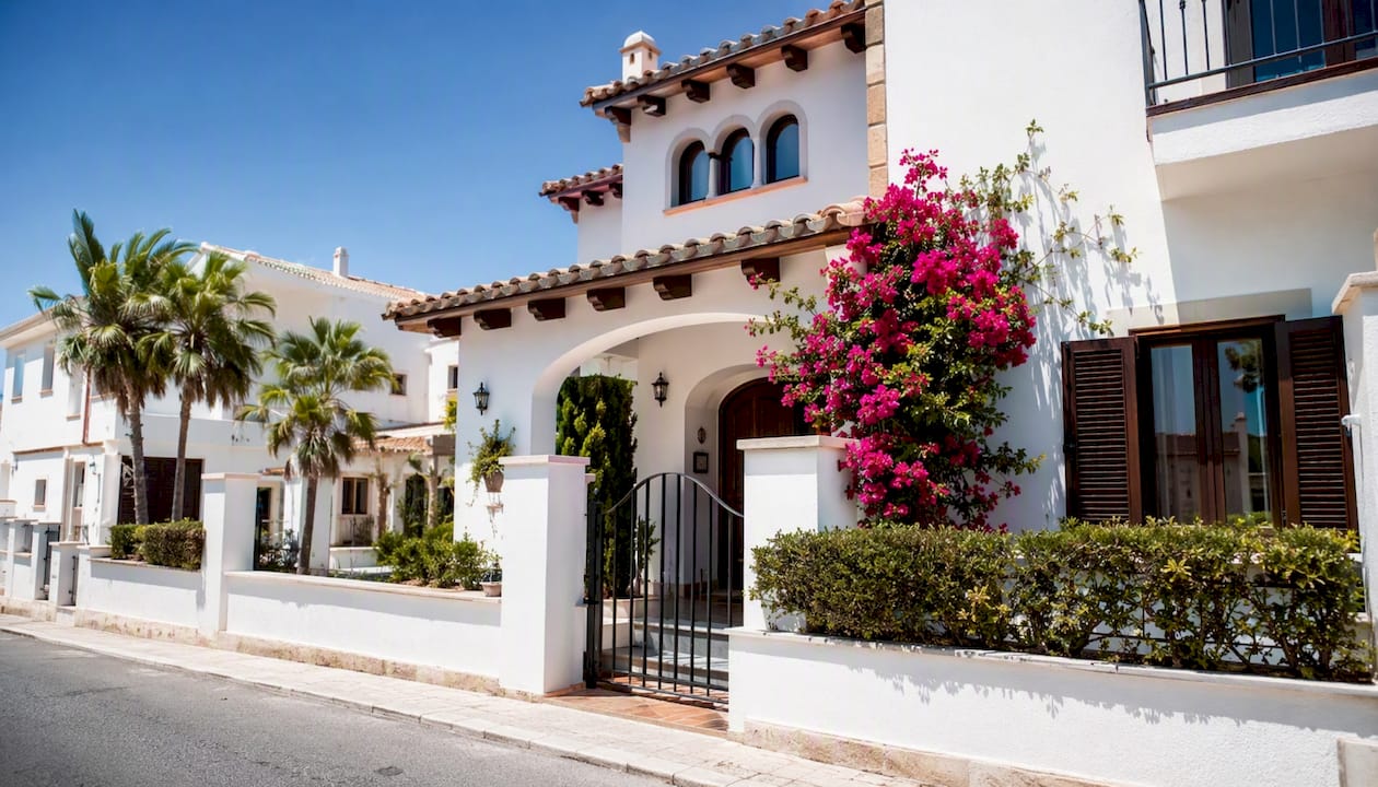 Mediterranean villa exterior in Spain
