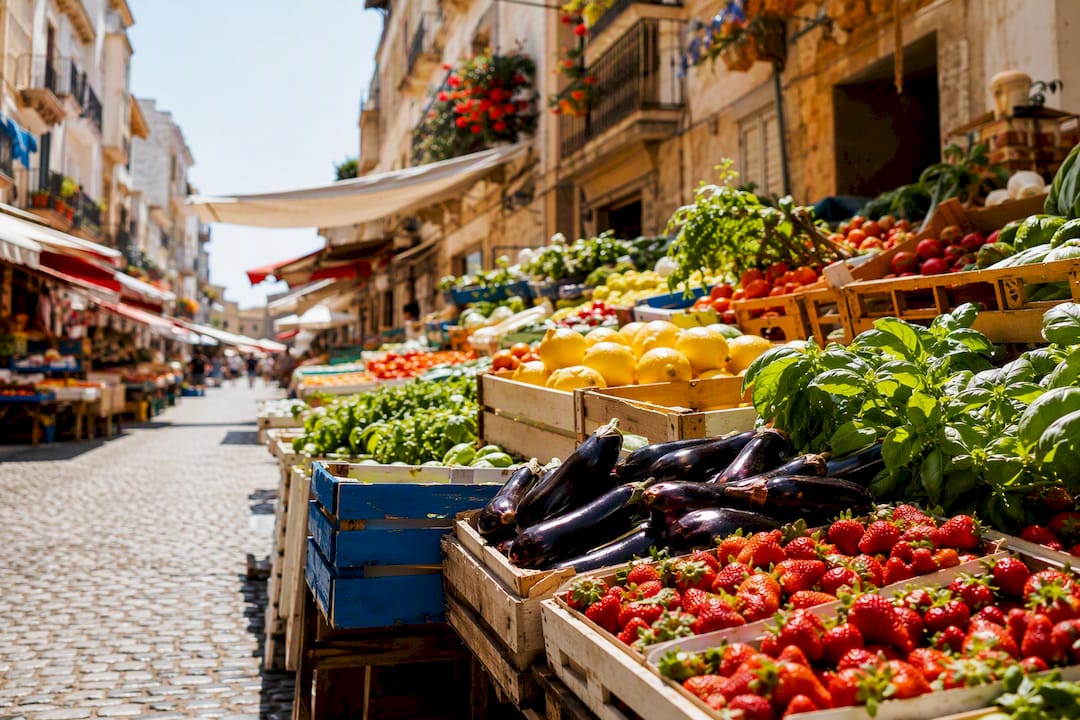 Fresh Mediterranean market produce in Guardamar