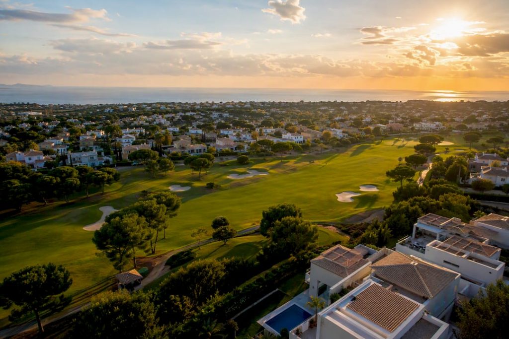 Aerial view of golf resort and homes Costa Blanca